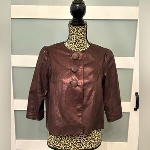 INC International Concepts Metallic Chocolate Brown Jacket